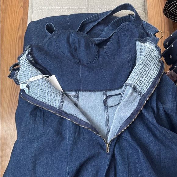 NWT Petal & Pup Elegant Everly Crossback Denim Dress SzL - Picture 12 of 14